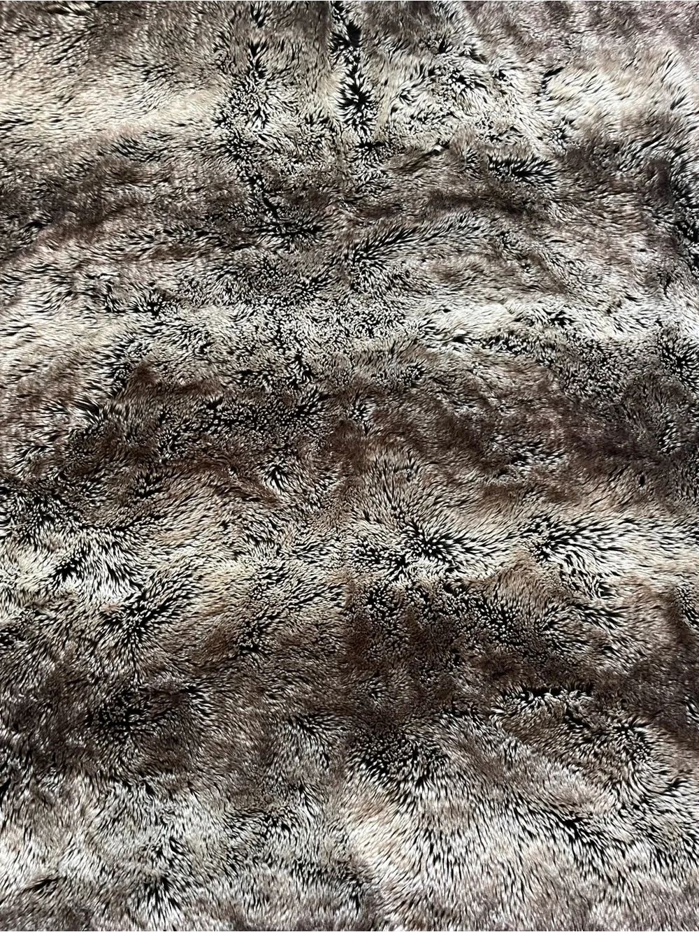 The Cashmere Project Faux Fur Plush Throw Bed Chair Blanket Brown/Gray 50”x60”